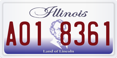 IL license plate A018361