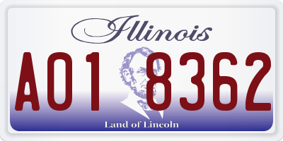 IL license plate A018362