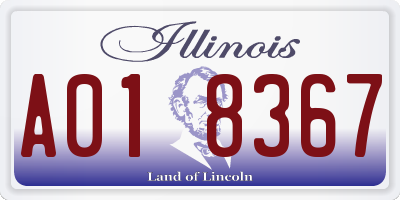 IL license plate A018367