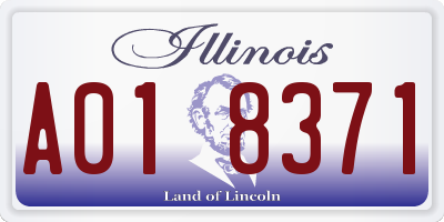 IL license plate A018371