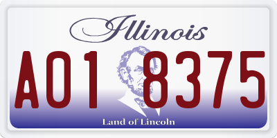 IL license plate A018375