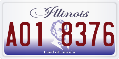 IL license plate A018376