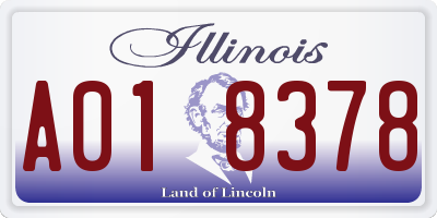 IL license plate A018378