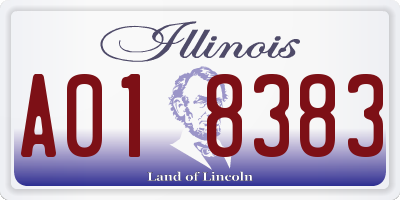 IL license plate A018383