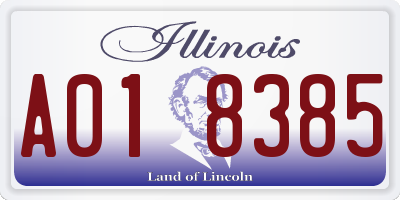 IL license plate A018385