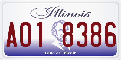 IL license plate A018386