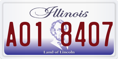 IL license plate A018407