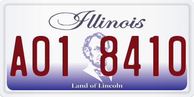 IL license plate A018410