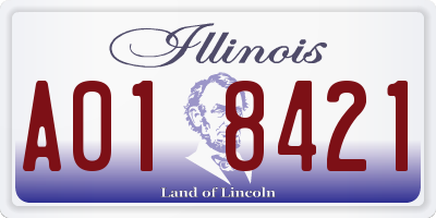 IL license plate A018421