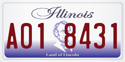 IL license plate A018431