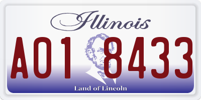 IL license plate A018433