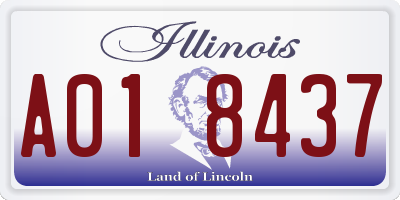 IL license plate A018437