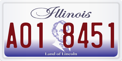 IL license plate A018451