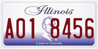IL license plate A018456