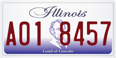 IL license plate A018457