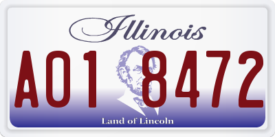 IL license plate A018472