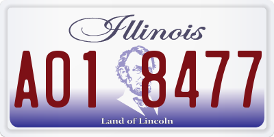 IL license plate A018477