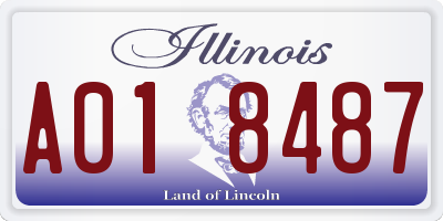 IL license plate A018487