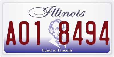 IL license plate A018494
