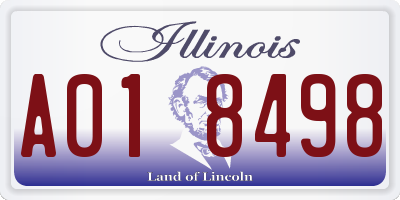 IL license plate A018498