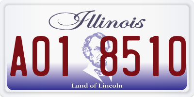 IL license plate A018510