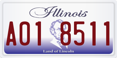 IL license plate A018511