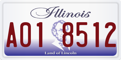 IL license plate A018512