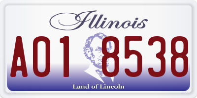 IL license plate A018538