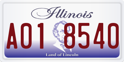 IL license plate A018540