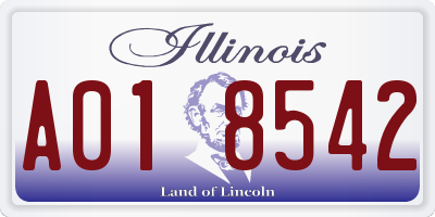 IL license plate A018542