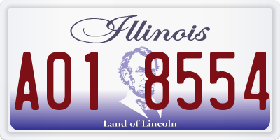 IL license plate A018554