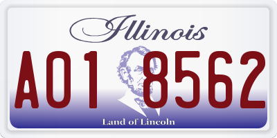 IL license plate A018562