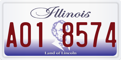 IL license plate A018574