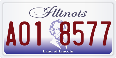 IL license plate A018577