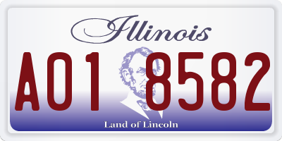 IL license plate A018582