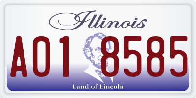 IL license plate A018585