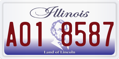 IL license plate A018587