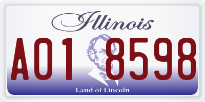IL license plate A018598