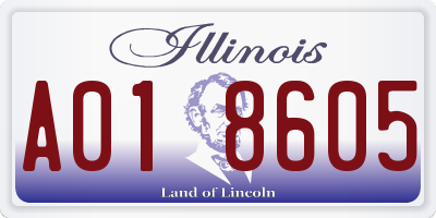 IL license plate A018605