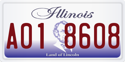 IL license plate A018608