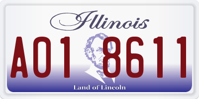 IL license plate A018611