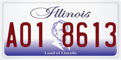 IL license plate A018613