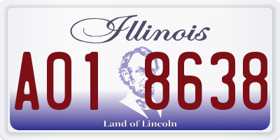 IL license plate A018638