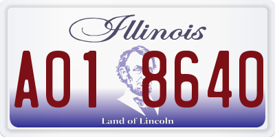 IL license plate A018640