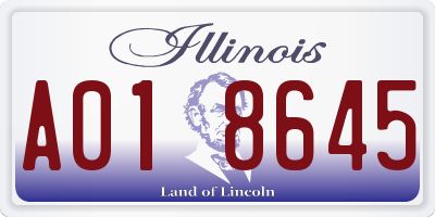 IL license plate A018645