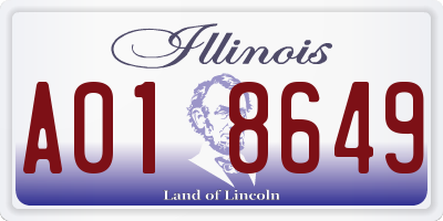 IL license plate A018649