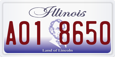 IL license plate A018650