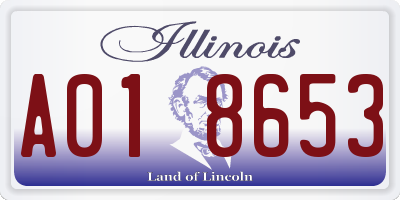 IL license plate A018653