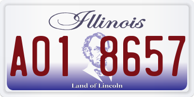 IL license plate A018657