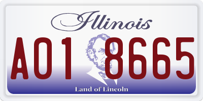 IL license plate A018665